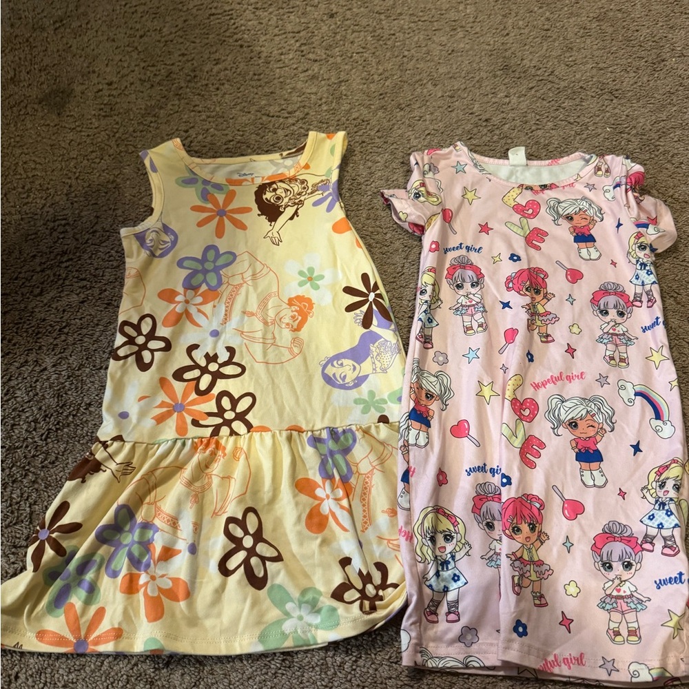 Girls' Cartoon Print Dresses - Set of 2